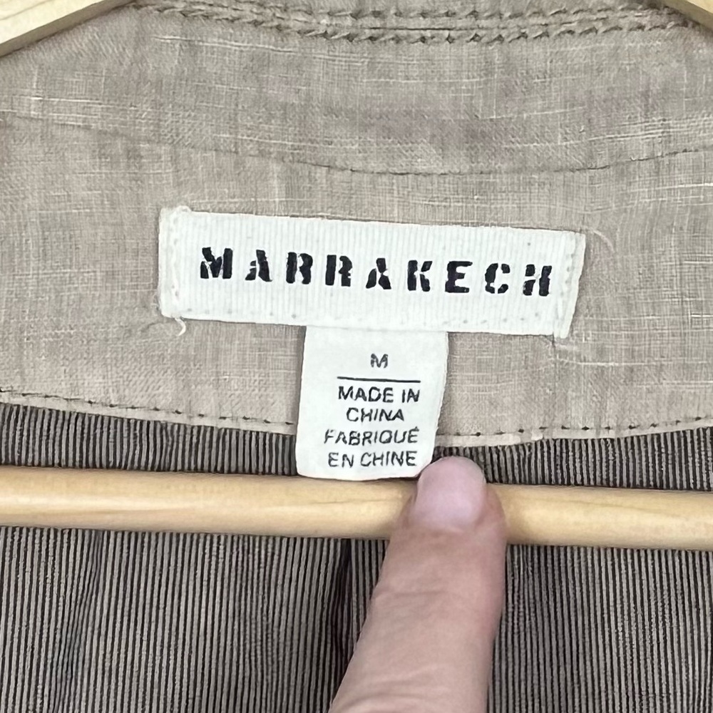 Marrakech Anthropologie 100% linen single button 3/4 sleeve blazer, medium. - Picture 10 of 11